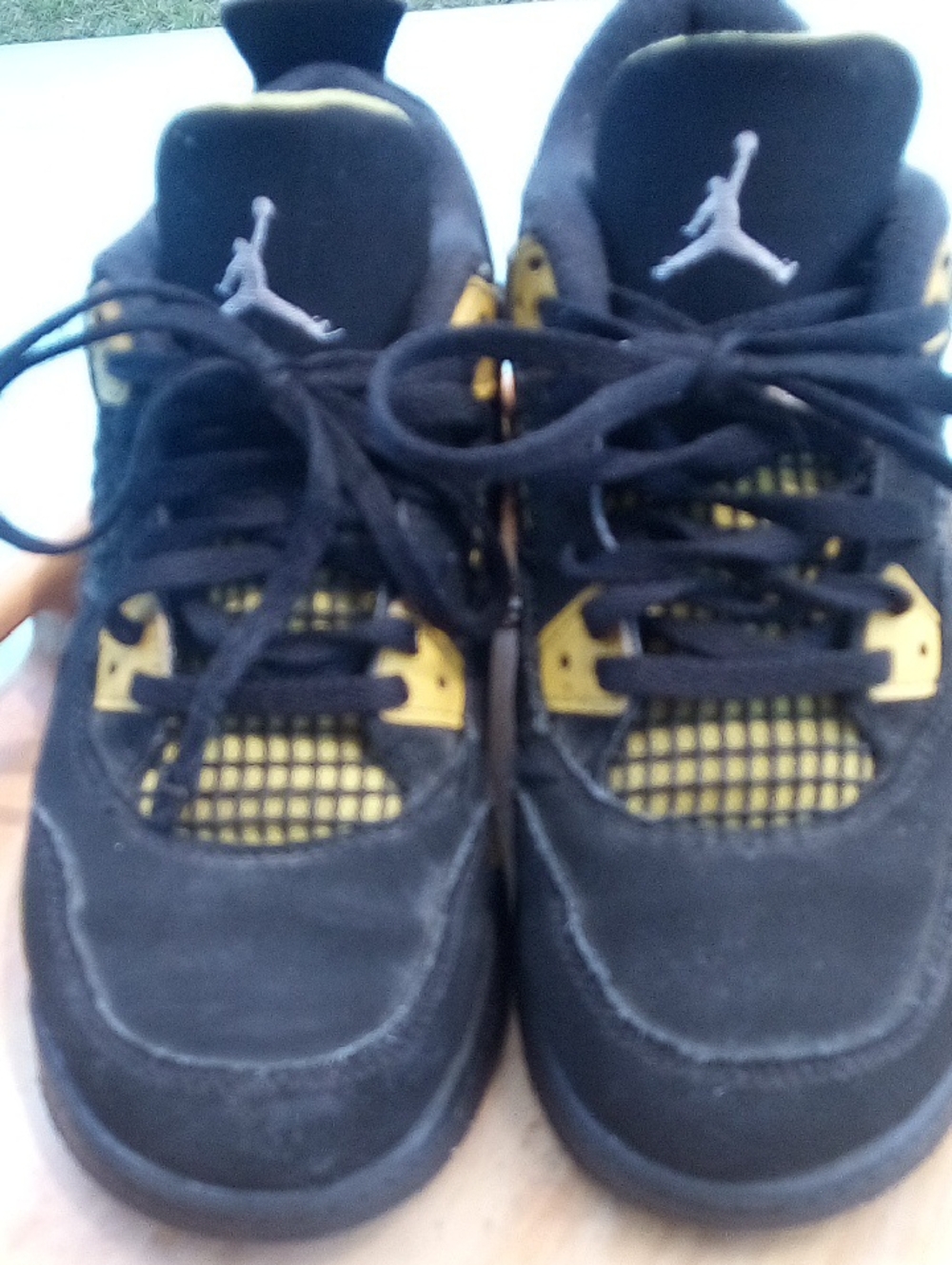Jordan Kids Black and Yellow Basketball Sneakers, Size 1.5 Youth